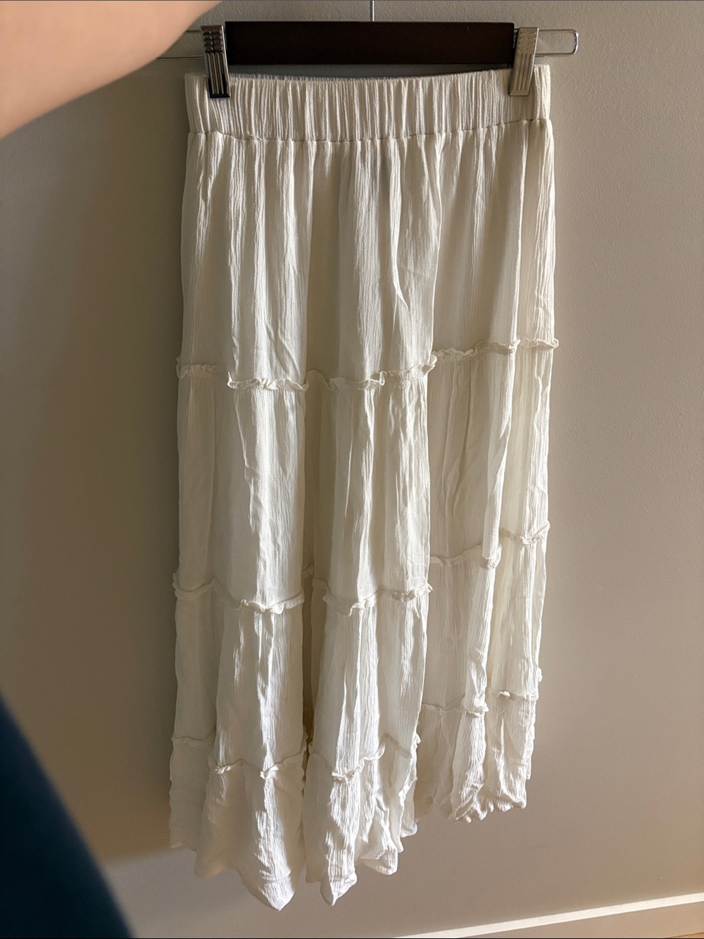 Princess Polly Cream Tiered Maxi Skirt